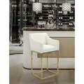 Bromas Modern Contemporary Cordele Bar Stool Chair, Cream BR1704052